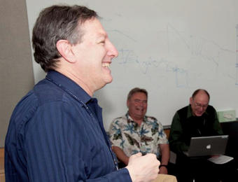 Mark Allen ’71 chairs a meeting of the joint European Space Agency/NASA mission to Mars. PHOTO: Thomas (Dutch) Slager